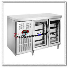 R255 2 Glastüren Luxuriöse Fancooling Tray Undercounter Kühlschrank